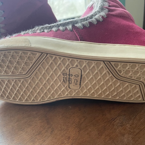 COPY - Mou Eskimo Shearling Boots Maroon Red NWT - Picture 2 of 6